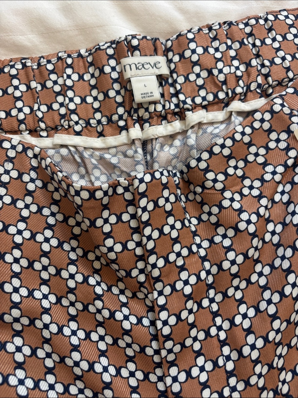 Maeve Printed PLEATED A-LINE CULOTTES, Sz L, Color: Neautral 🛥️ ⚓️🪝 - Picture 7 of 11